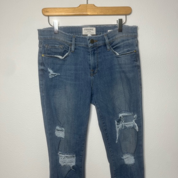 Frame Le Skinny de Jeanne Raw Hem Split Ankle Skinny Jeans 29 - Picture 3 of 10